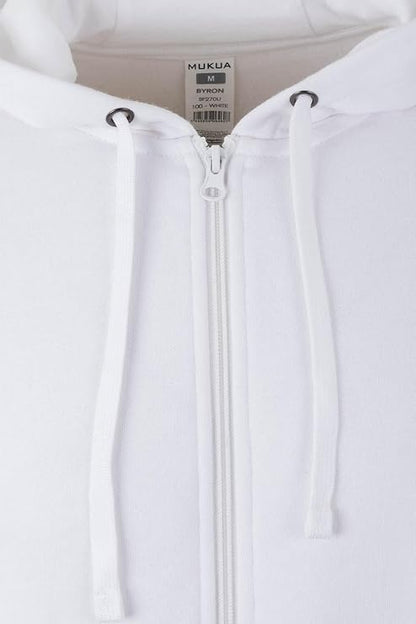 Mukua SF270U Sweat à capuche zippé, blanc, taille M unisexe adulte