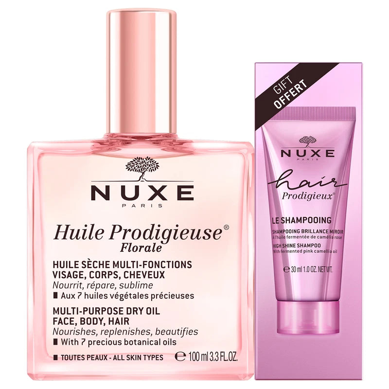 Nuxe Huile Prodigieuse Florale Huile Sèche 100 ml + Hair Prodigieux Shampooing 30 ml