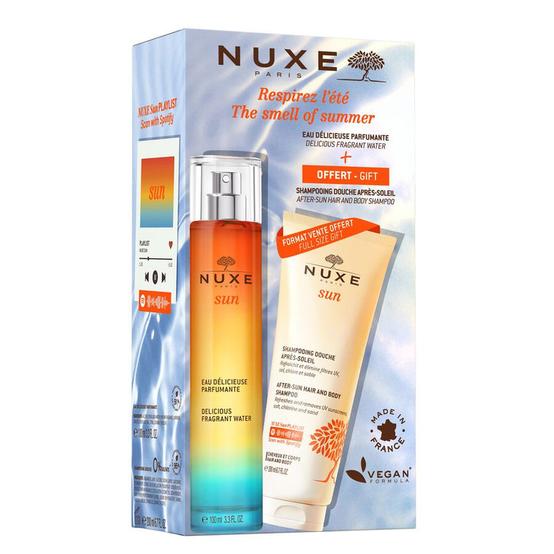 Nuxe Sun Respirez l'Été Eau Délicieuse 100 ml + Shampooing Douche Après-Soleil 200 ml | Belladiscount