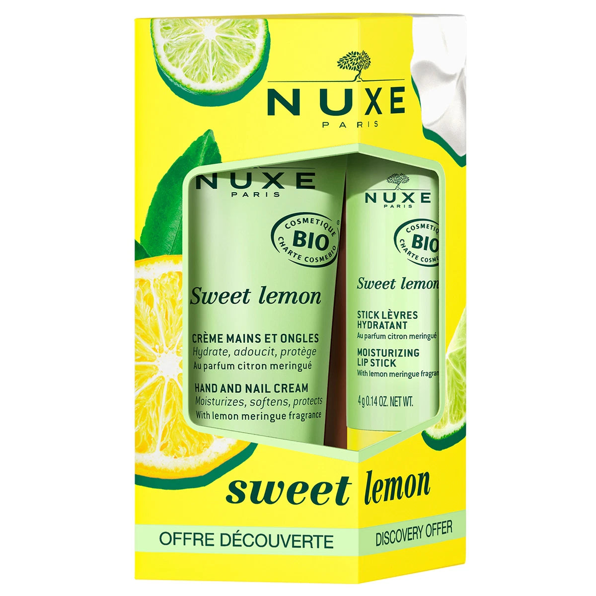 Nuxe Sweet Lemon Crème Mains 30 ml + Stick Lèvres 4 g
