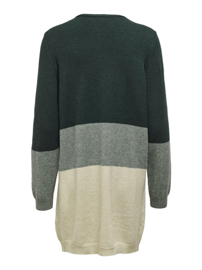 ONLY Queen Gilet long à manches longues, en maille, pour femme, vert (June Bug), taille XL