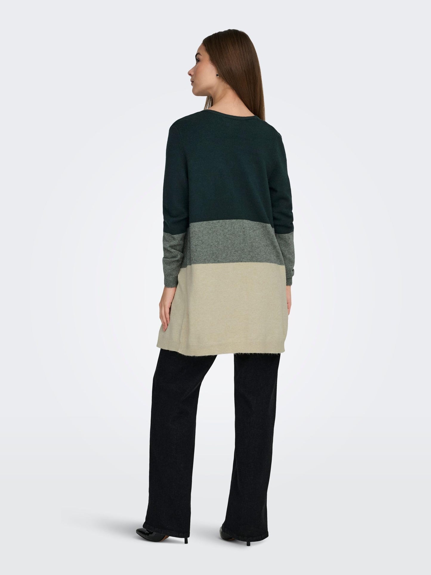 ONLY Queen Gilet long à manches longues, en maille, pour femme, vert (June Bug), taille XL