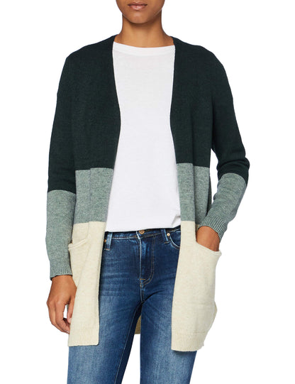 ONLY Queen Gilet long à manches longues, en maille, pour femme, vert (June Bug), taille XL