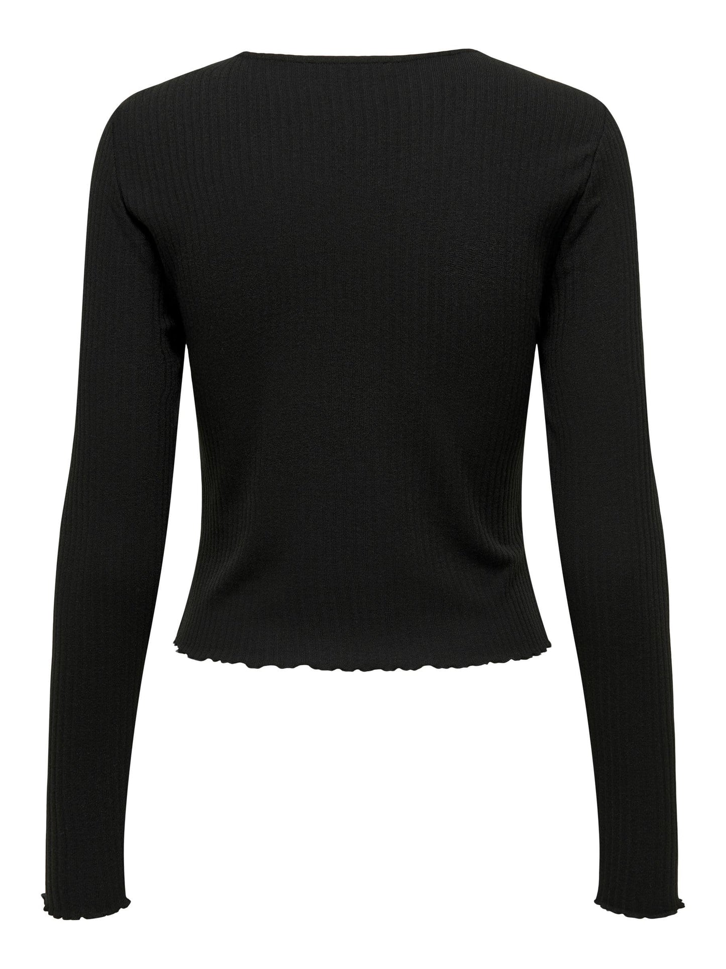 Only T-shirt à manches longues Onlemma L/S O-Neck Short Top Jrs, noir, taille L femme