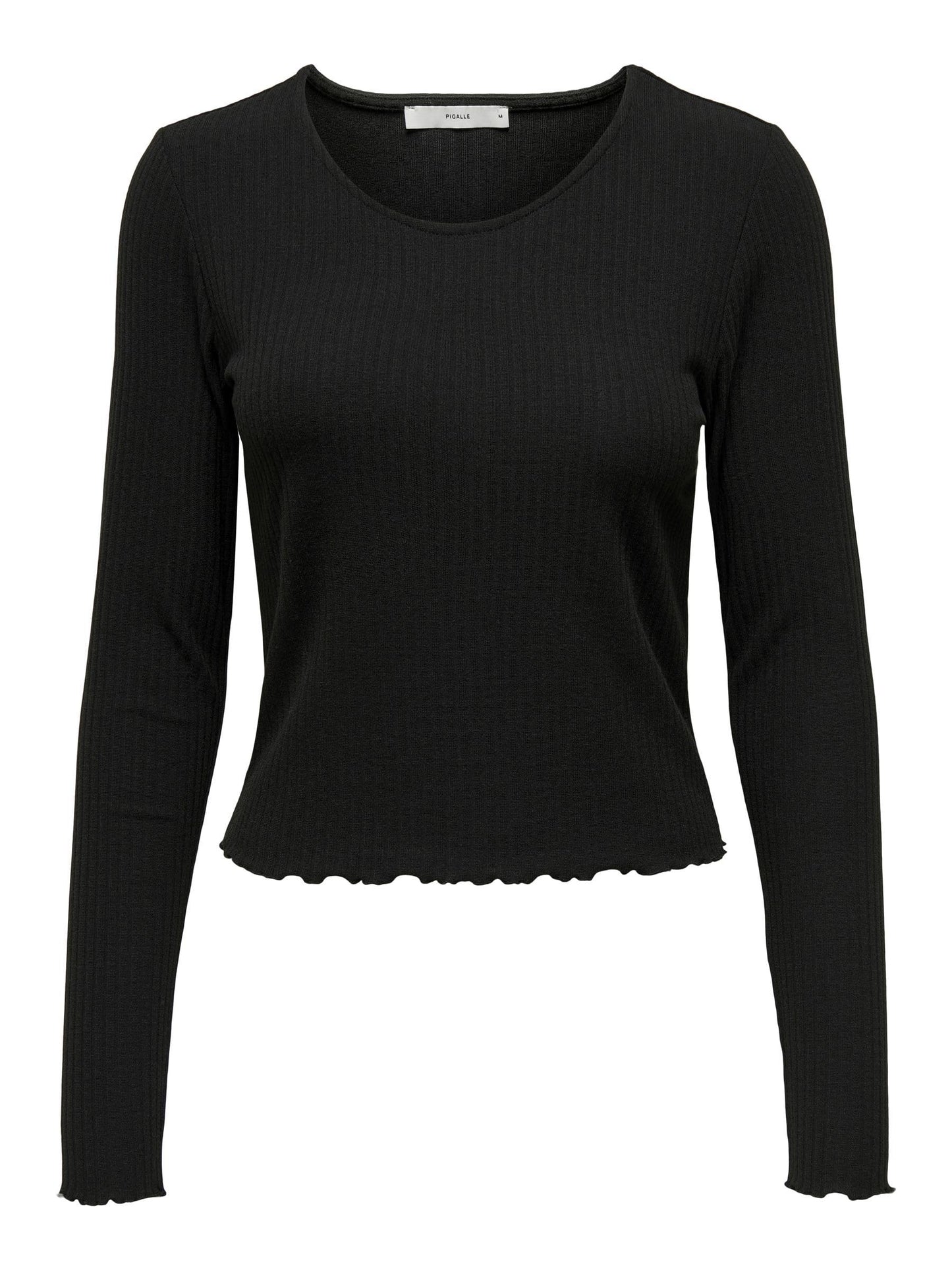 Only T-shirt à manches longues Onlemma L/S O-Neck Short Top Jrs, noir, taille L femme