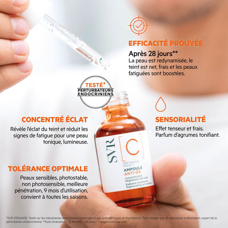 SVR [C] Ampoule Anti-OX Concentré Éclat Régénérant Anti-Rides 30 ml