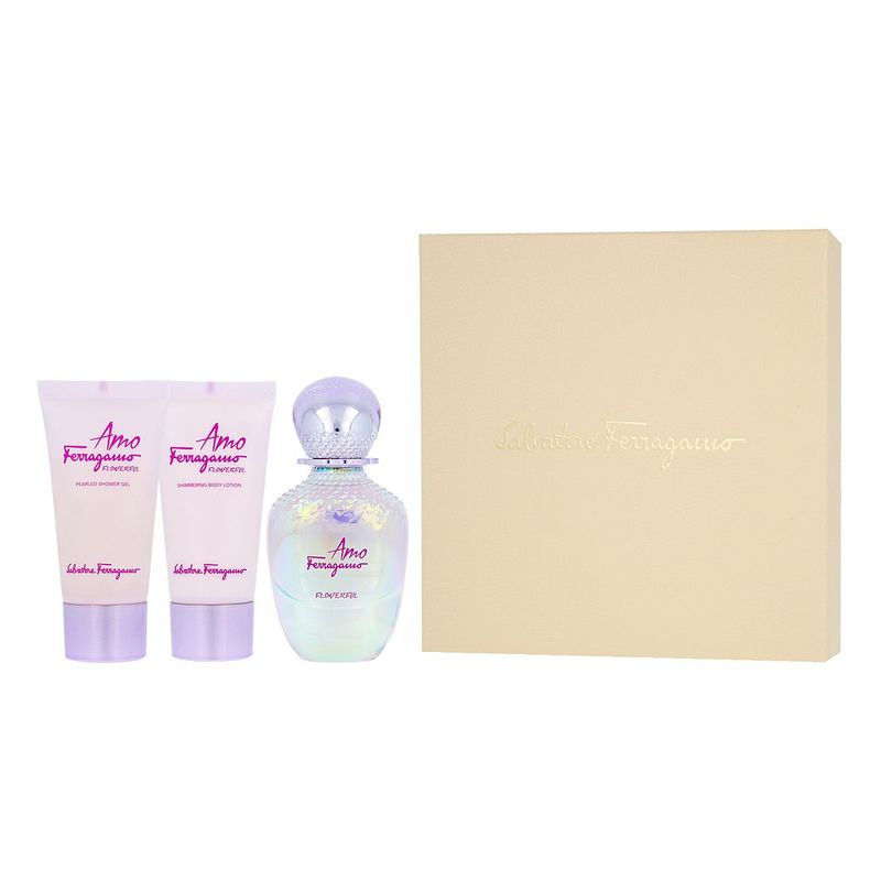 Salvatore Ferragamo Amo Ferragamo Flowerful Eau de Toilette 50 ml + Gel douche 50 ml + Lait corps 50 ml Femme