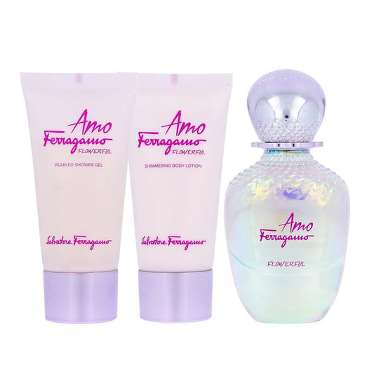 Salvatore Ferragamo Amo Ferragamo Flowerful Eau de Toilette 50 ml + Gel douche 50 ml + Lait corps 50 ml Femme