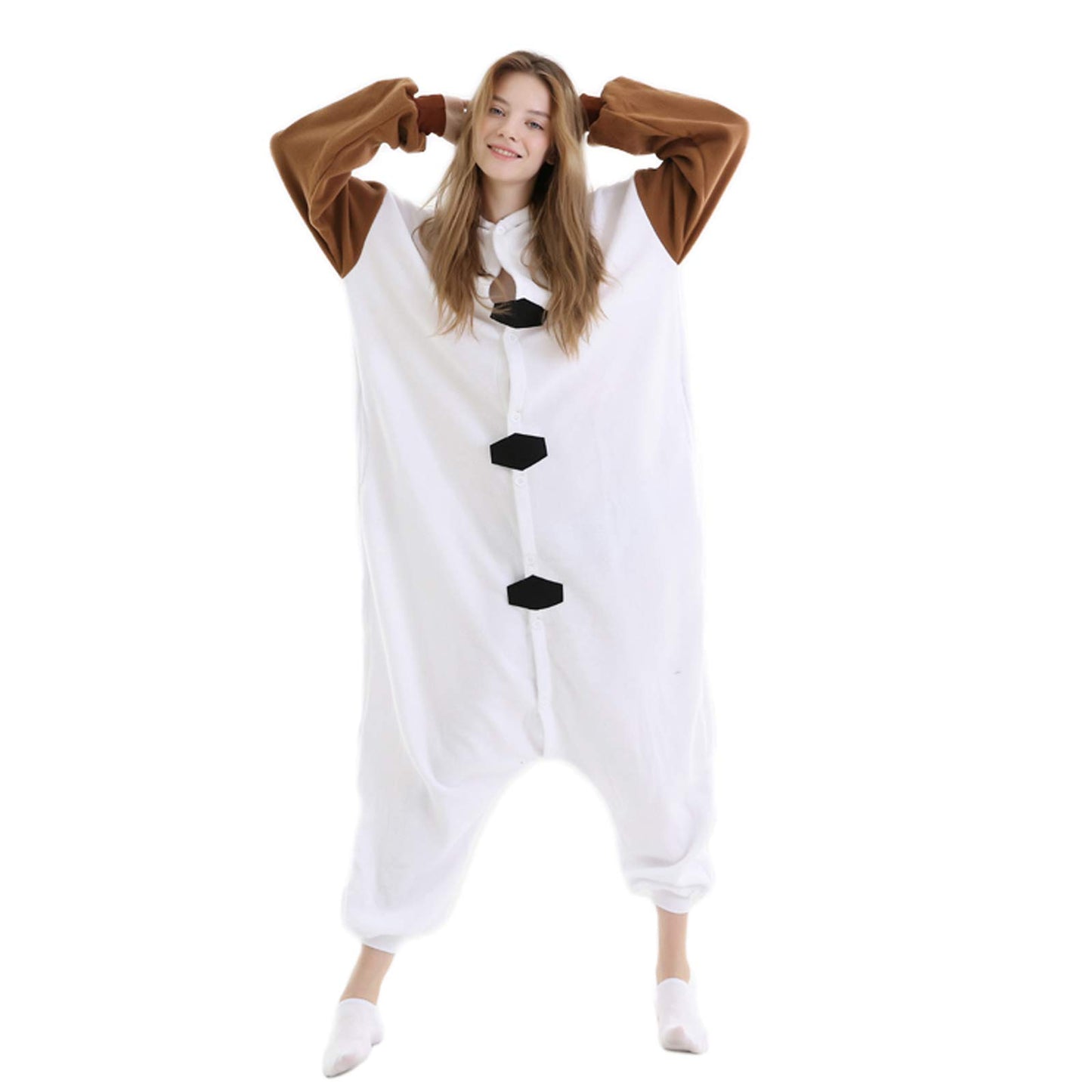 Siyue Olaf Combinaison unisexe, pyjama blanc pour adulte, taille L, idéal pour Halloween, carnaval et cosplay