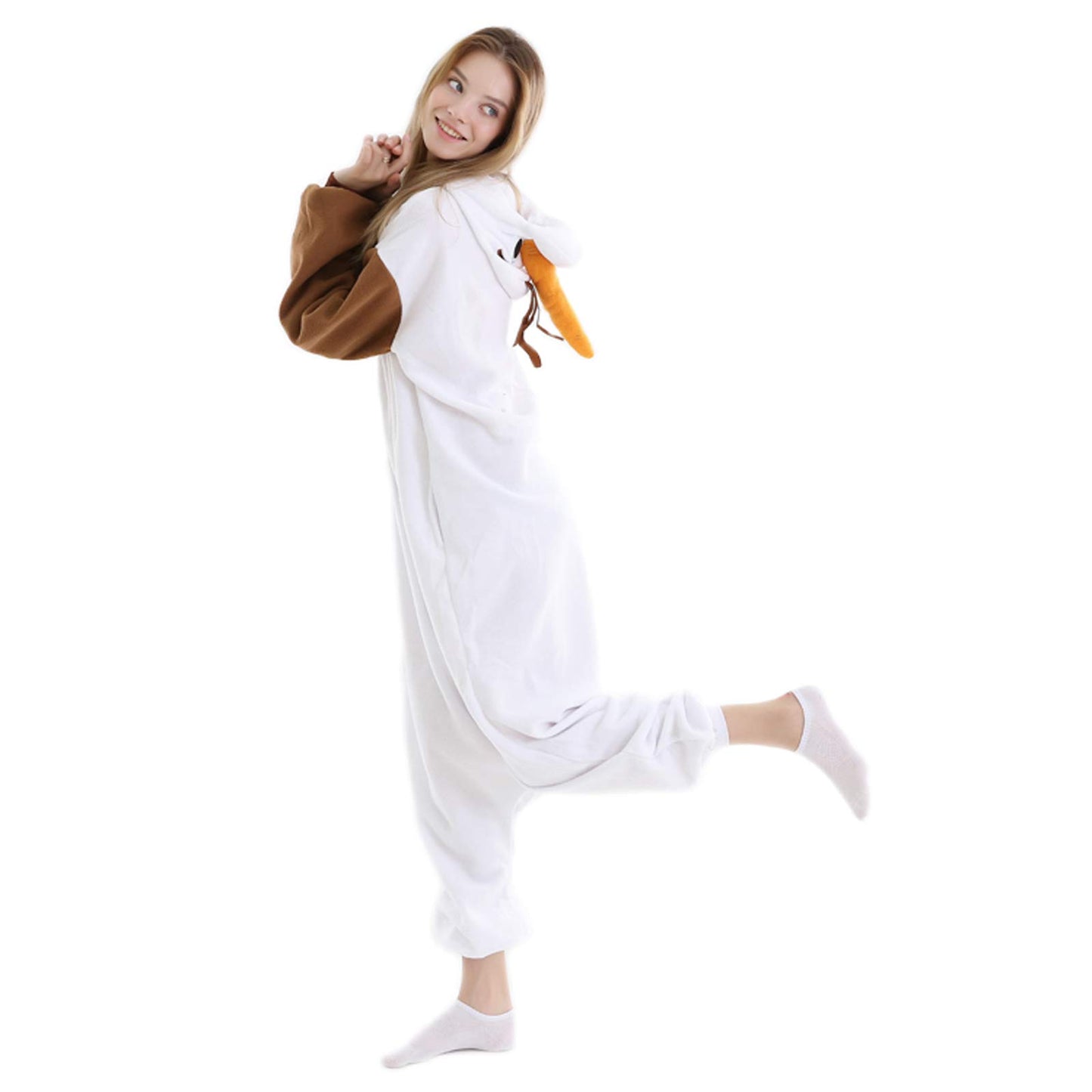 Siyue Olaf Combinaison unisexe, pyjama blanc pour adulte, taille L, idéal pour Halloween, carnaval et cosplay