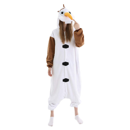 Siyue Olaf Combinaison unisexe, pyjama blanc pour adulte, taille L, idéal pour Halloween, carnaval et cosplay