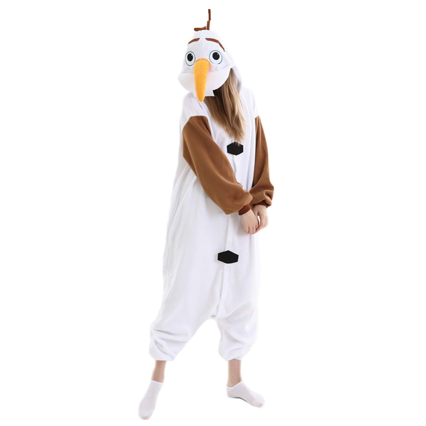 Siyue Olaf Combinaison unisexe, pyjama blanc pour adulte, taille L, idéal pour Halloween, carnaval et cosplay