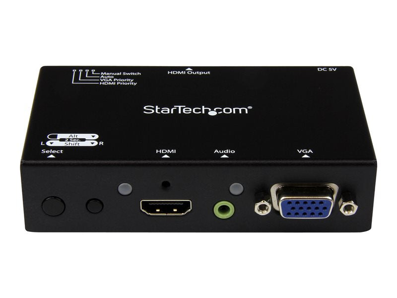 StarTech.com Switch 2x1 HDMI et VGA vers HDMI avec convertisseur VGA vers HDMI et commutation prioritaire - Commutateur HDMI / VGA - 1080p - Commutateur vidéo/audio - de bureau - pour P/N: SVA5N3NEUA Super Promo PC