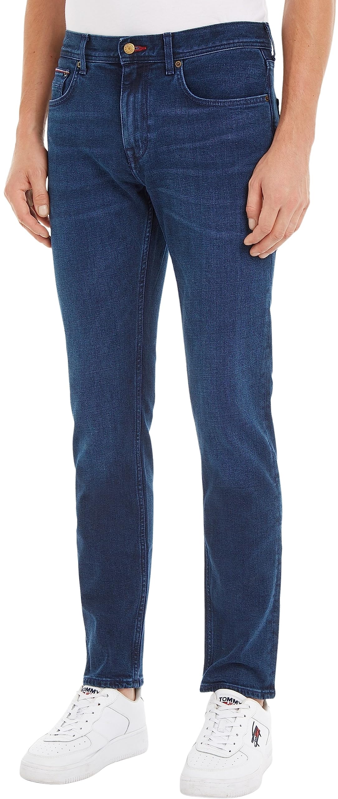 Tommy Hilfiger Jean Core Straight Denton Stretch pour homme, bleu (Bridger Indigo), taille 31W / 34L