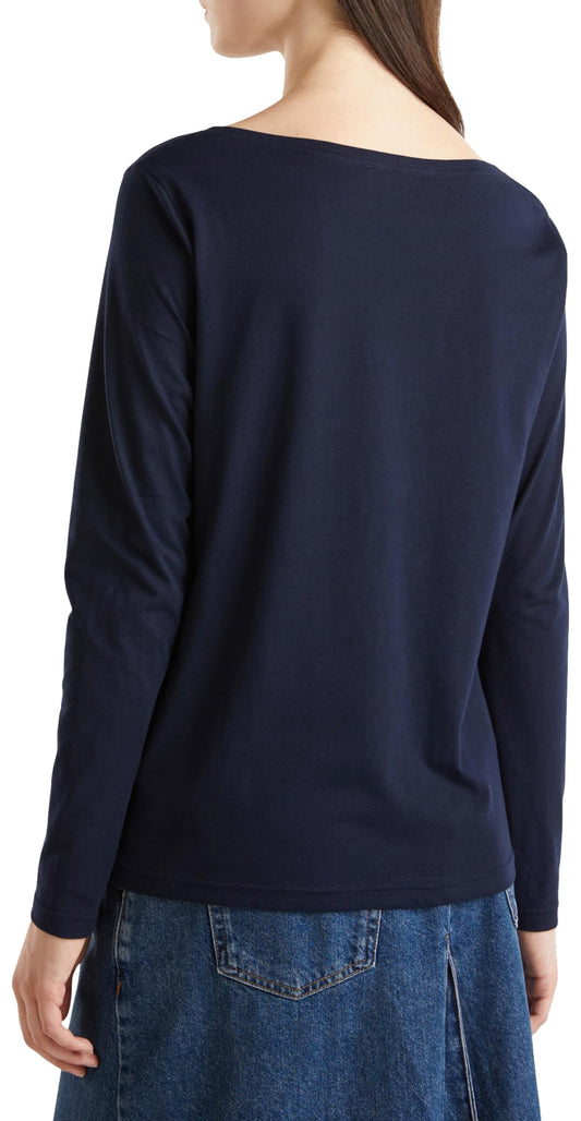 United Colors of Benetton T-shirt longues manches Femme, bleu, taille M