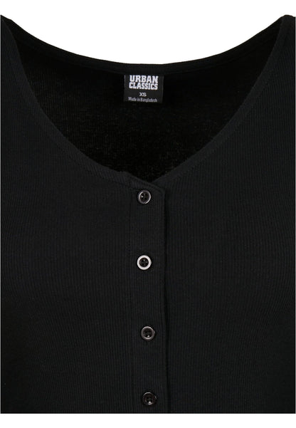 Urban Classics Gilet court côtelé pour femme, noir, taille S