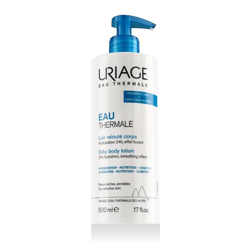 Uriage Eau Thermale Lait Velouté Corps 500 ml – Hydratation Intense 24h pour Peaux Sèches et Sensibles