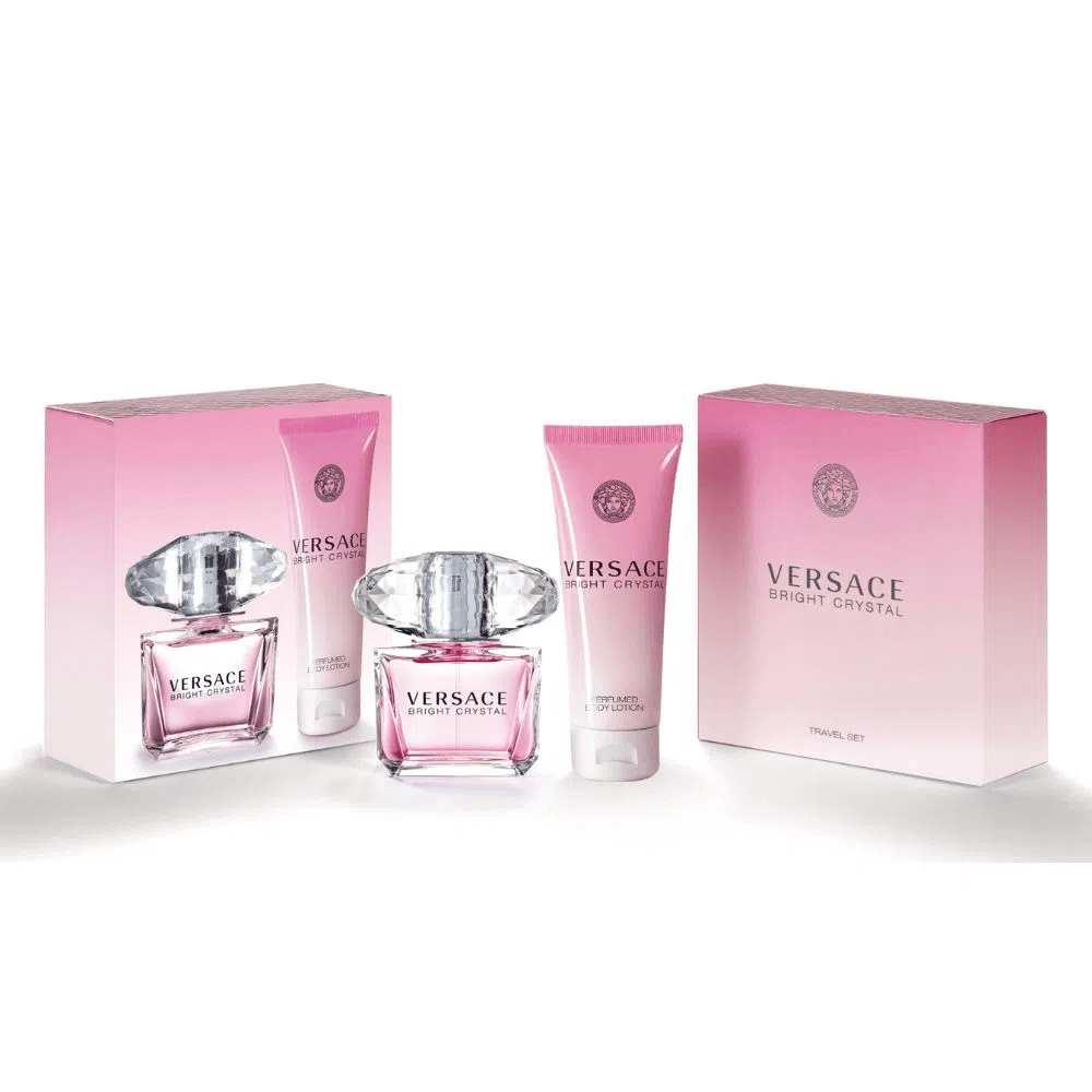 Versace Bright Crystal Eau de Toilette 90 ml + Lait Corps 100 ml Femme – Coffret Parfum Floral Élégant