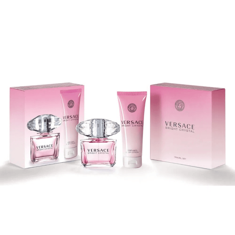 Versace Bright Crystal Eau de Toilette 90 ml + Lait Corps 100 ml Femme – Coffret Parfum Floral Élégant | Belladiscount