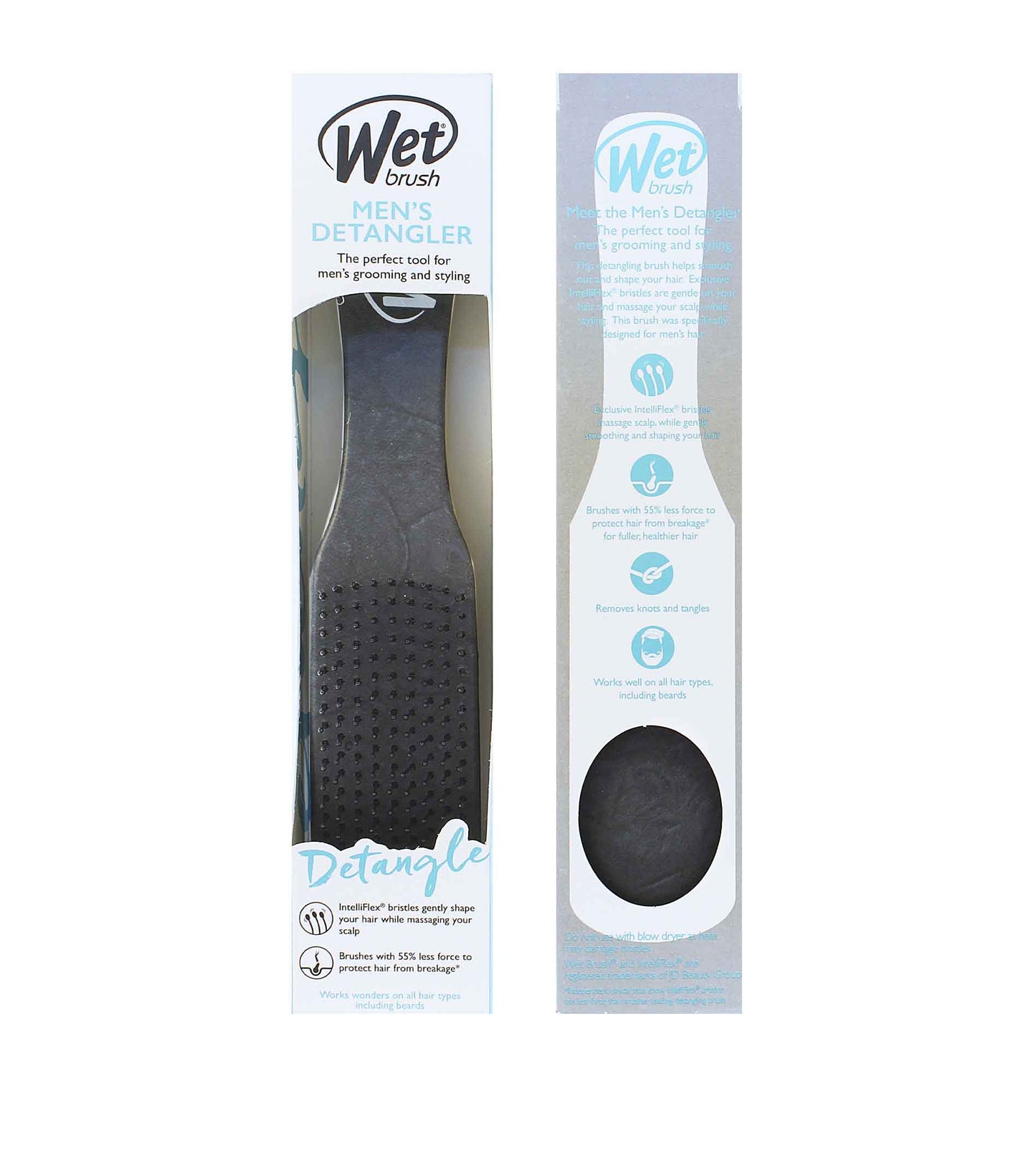 Wet Brush pour homme en cuir noir Brosse à cheveux démêlante