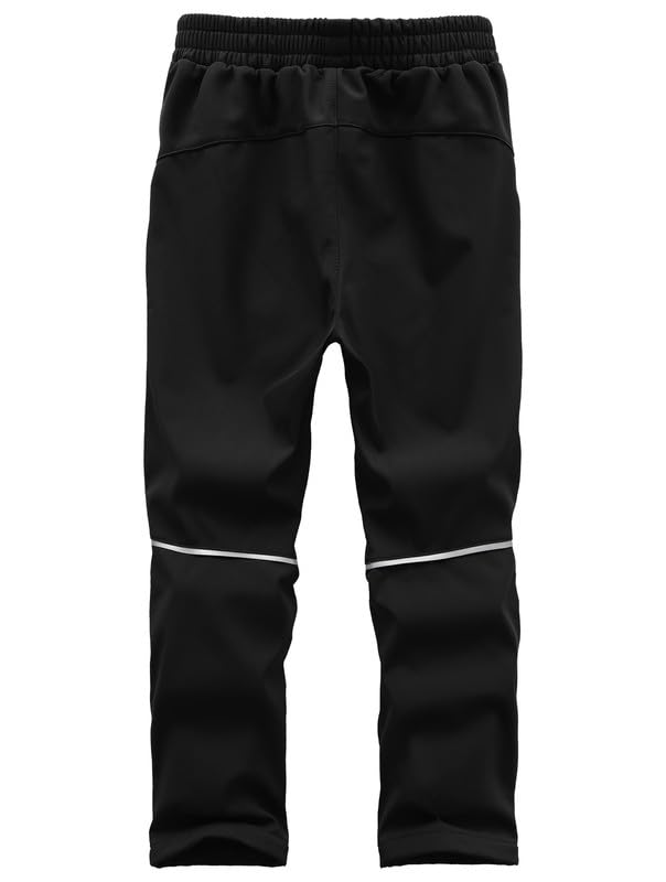 Zzkouine Pantalon softshell chaud d'hiver pour enfant, pantalon de randonnée, pantalon de neige imperméable avec doublure polaire pour garçon