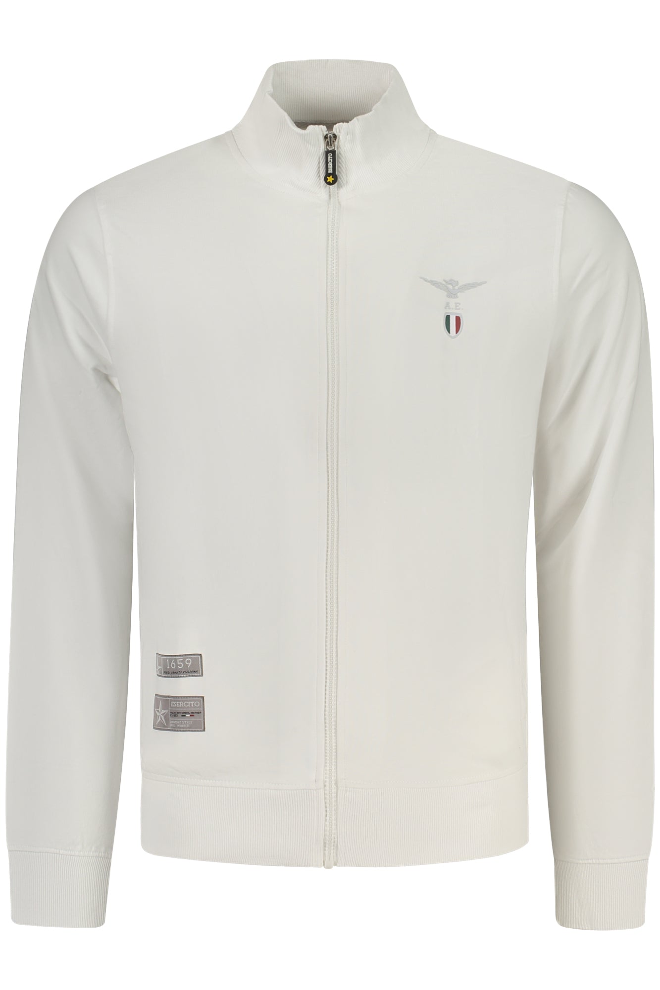 MILITARY ACADEMY MEN'S WHITE ZIP-UP SWEATSHIRT