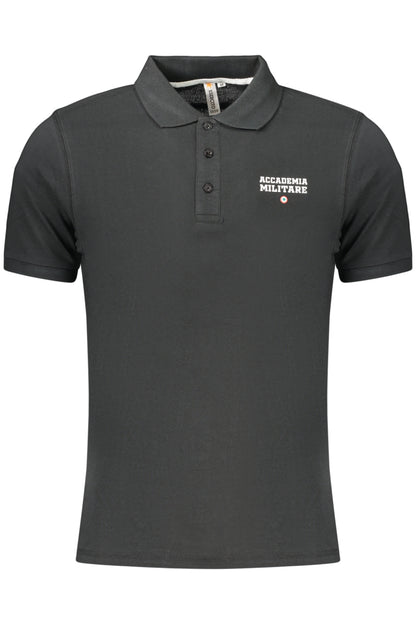 MILITARY ACADEMY MEN'S BLACK SHORT-SLEEVE POLO SHIRT