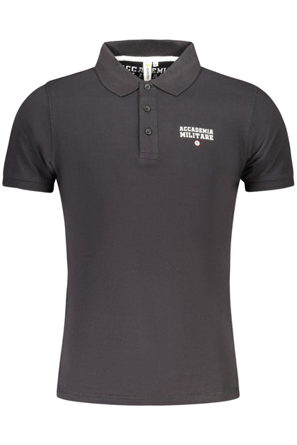 MILITARY ACADEMY BLACK MEN'S SHORT SLEEVE POLO