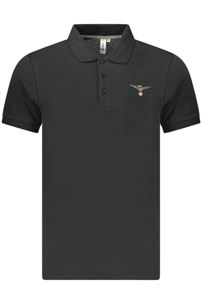 MILITARY ACADEMY MEN'S BLACK SHORT-SLEEVE POLO SHIRT