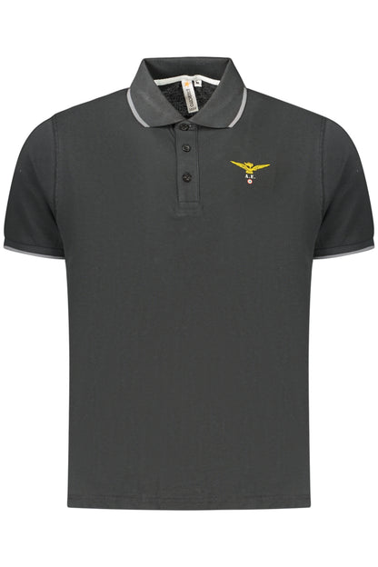 MILITARY ACADEMY MEN'S BLACK SHORT-SLEEVE POLO SHIRT