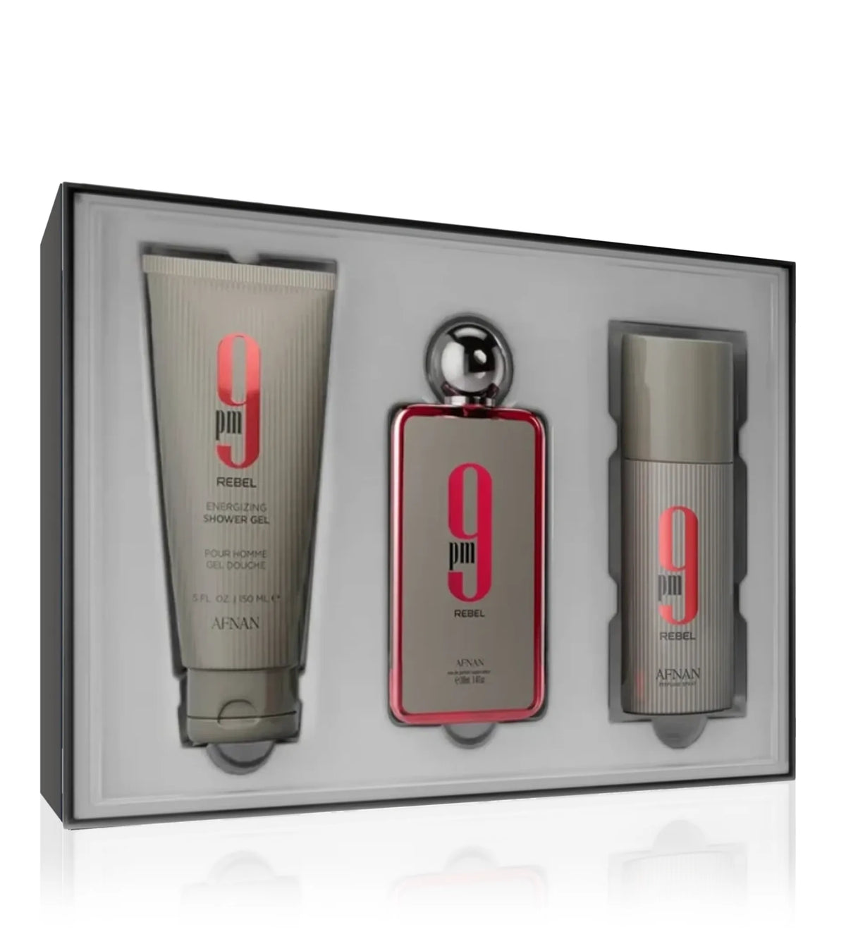 Afnan 9 PM Rebel SET U (EDP 100ml + DEO 150ml + SG 150ml)