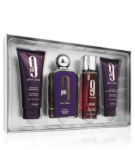 Afnan 9pm Pour Femme SET W (EDP 100ml + SG 100ml + BL 100ml + Mist 150ml)