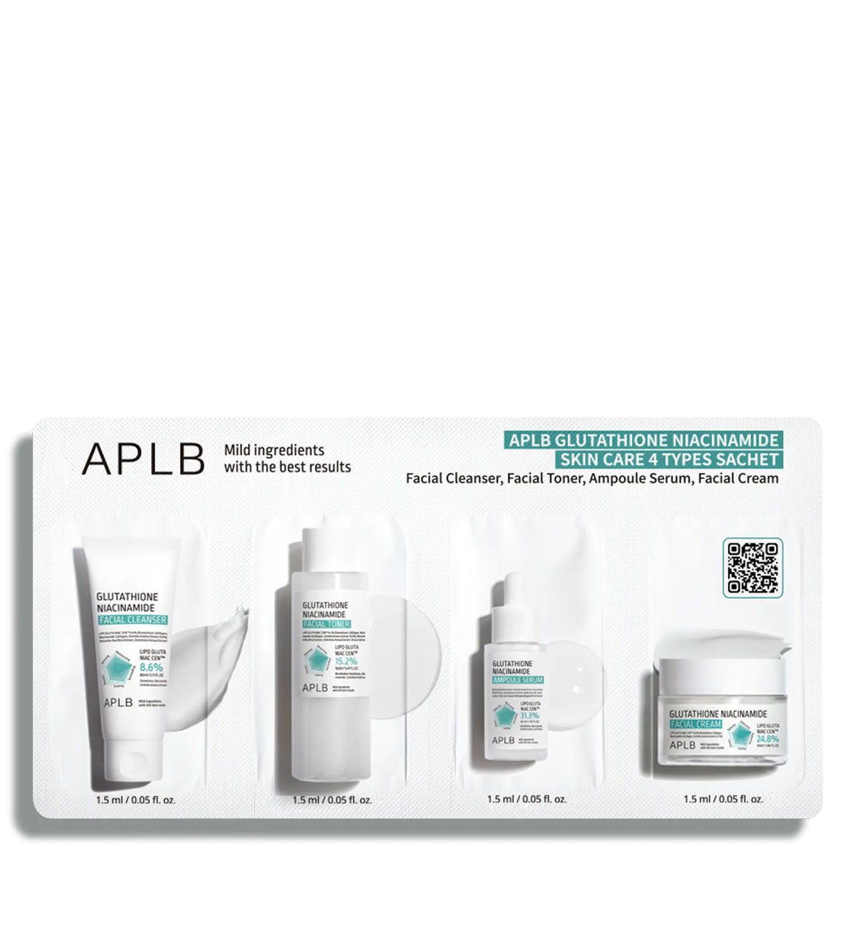 APLB Glutathione Niacinamide Skin Care 4 Types Sachet 4 x 3ml