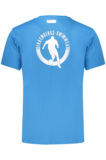 BIKKEMBERGS MEN'S SHORT-SLEEVED T-SHIRT, BLUE