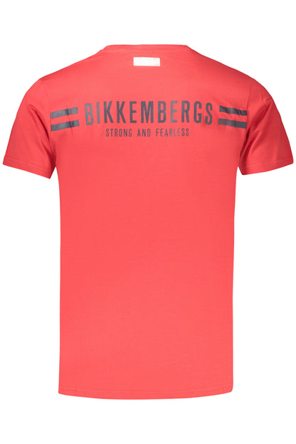 BIKKEMBERGS MEN'S SHORT-SLEEVED T-SHIRT, RED