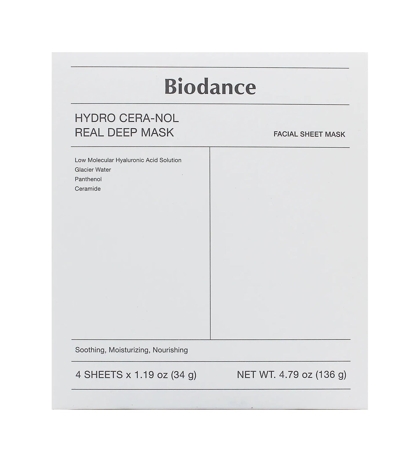 Biodance Hydro Cera-Nol Real Deep Mask 4x34g