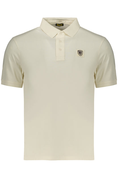 BLAUER APPAREL MEN'S SHORT-SLEEVE POLO SHIRT WHITE