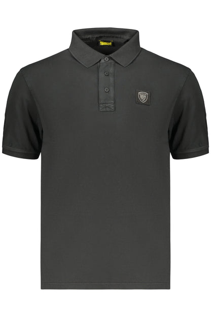 BLAUER APPAREL MEN'S SHORT-SLEEVE POLO SHIRT, BLACK