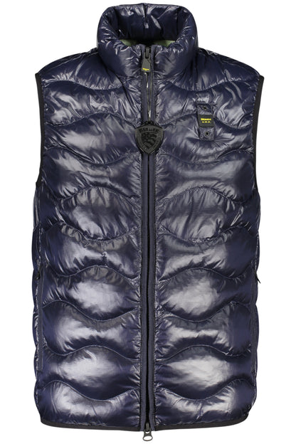 BLAUER APPAREL MEN'S BLUE SLEEVELESS JACKET