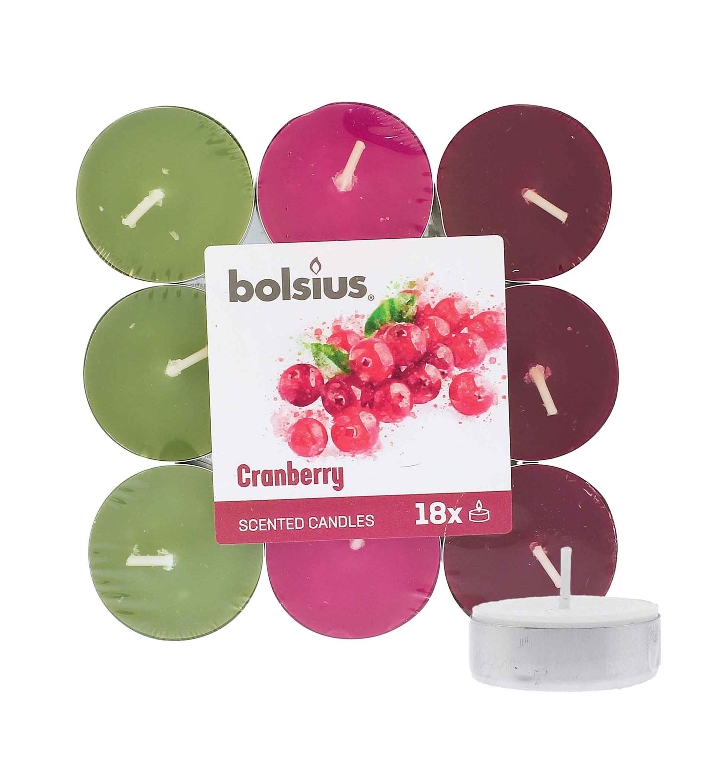 Bolsius Scented Tealights Cranberry 4h Tealight Candle 18pcs