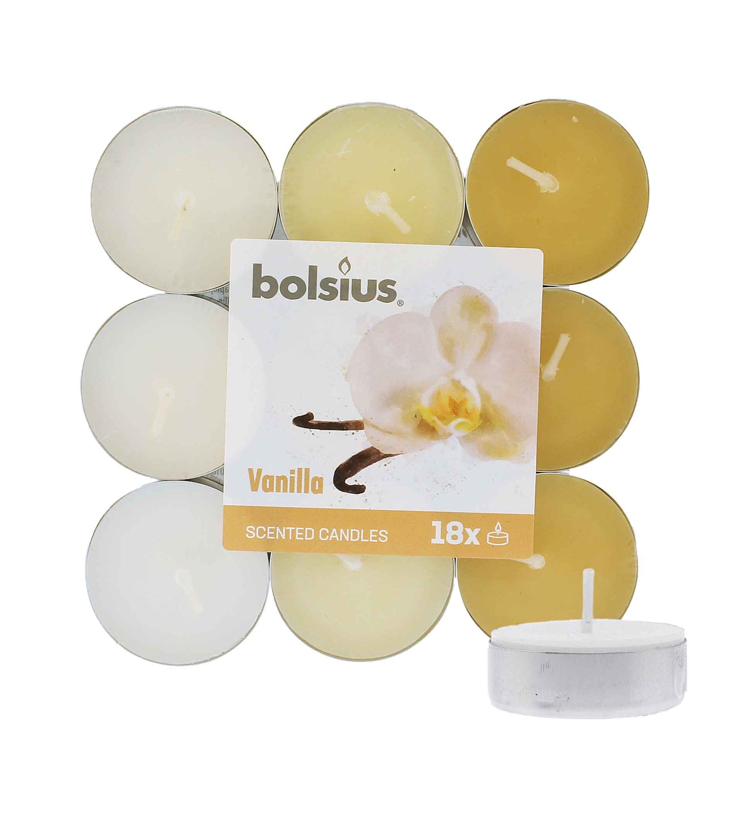 Bolsius Scented Tealights Vanilla 4h Tealight Candle 18pcs