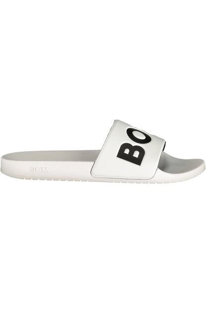 BOSS FOOTWEAR MEN'S WHITE SLIPPER