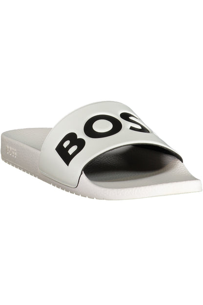 BOSS FOOTWEAR MEN'S WHITE SLIPPER