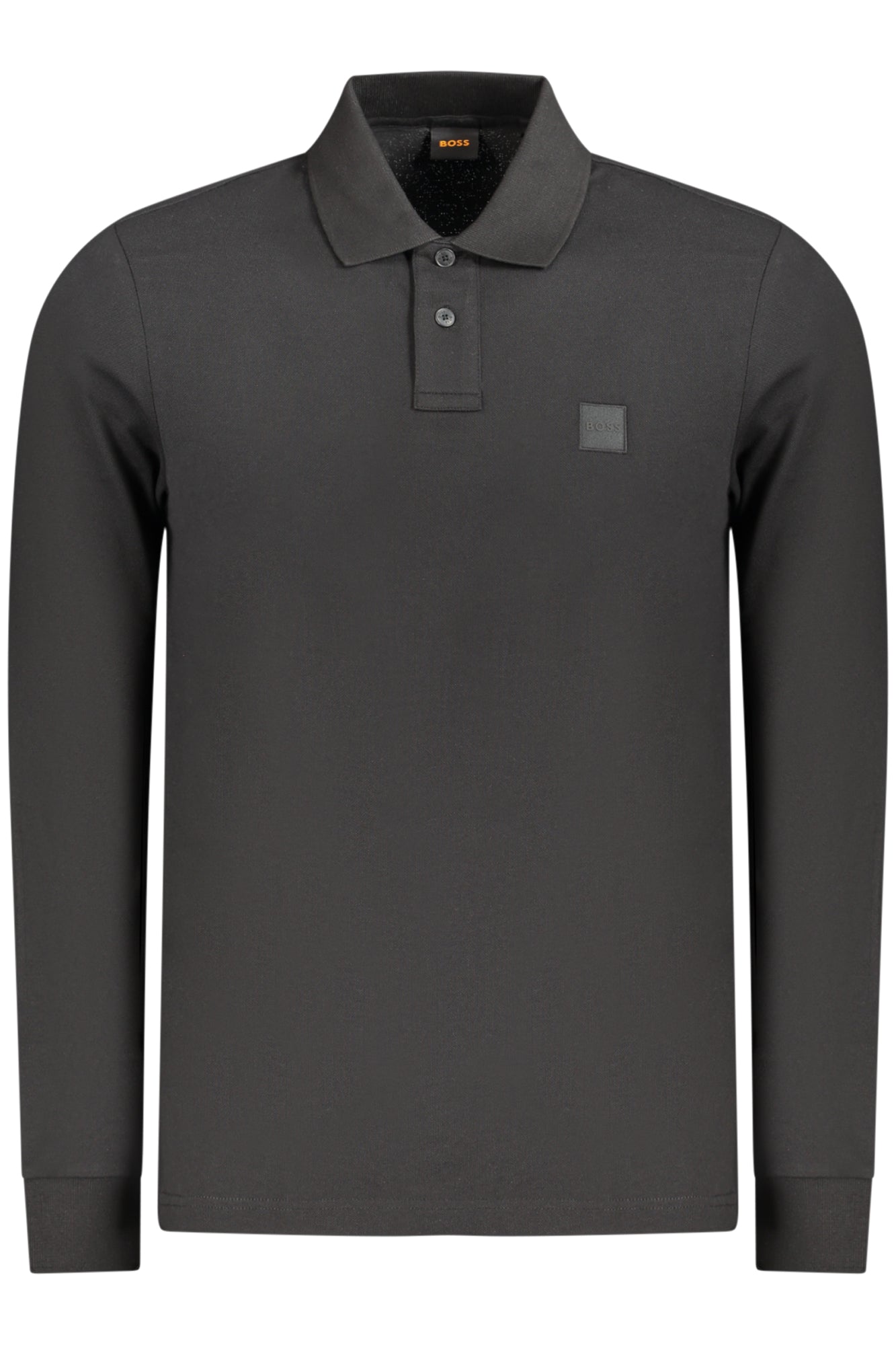BOSS MEN'S LONG-SLEEVED POLO SHIRT BLACK