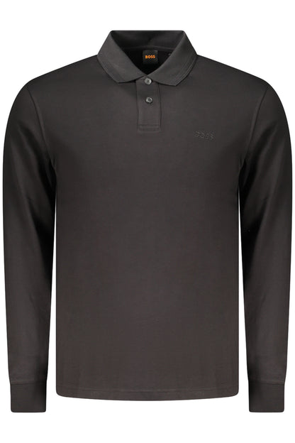 Polo noir à manches longues pour homme BOSS