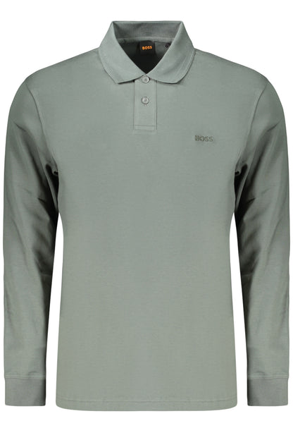 POLO VERT À MANCHES LONGUES POUR HOMME BOSS