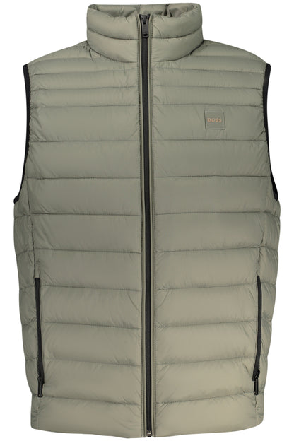 BOSS MEN'S GREEN SLEEVELESS JACKET