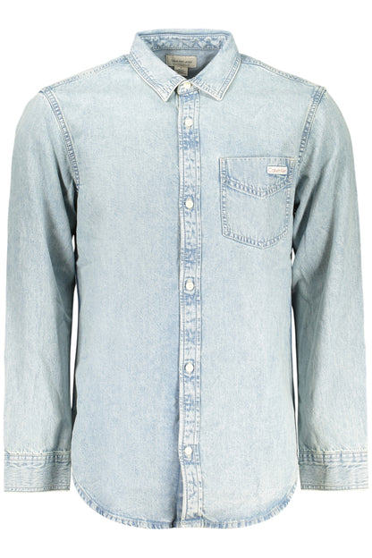CALVIN KLEIN MEN'S LONG-SLEEVED SHIRT, BLUE
