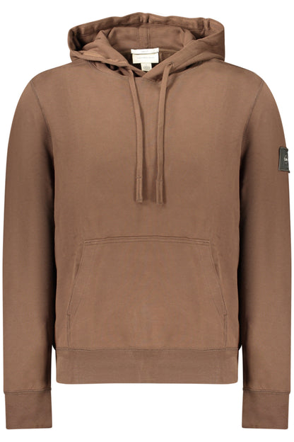 SWEAT-SHIRT FERMÉ MARRON POUR HOMME CALVIN KLEIN