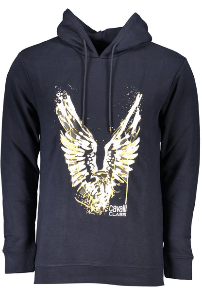 CAVALLI CLASS MEN'S BLUE ZIPLESS SWEATSHIRT
